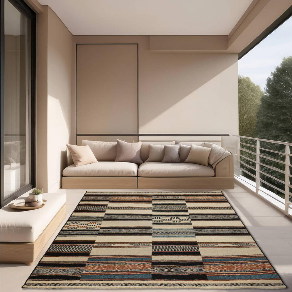 Thumbnail - Gino Falcone Outdoorteppich, Beige, Textil, Abstrakt, Rechteckig, 240x340 cm, Oeko-Tex®, für Fußbodenheizung geeignet, l...