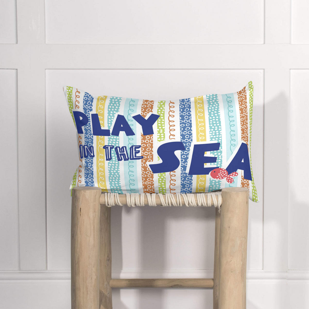 KISSENBEZUG sea life 50x30 cm mehrfarbig - Multicolor, Textil (50/30cm) - Happy Friday