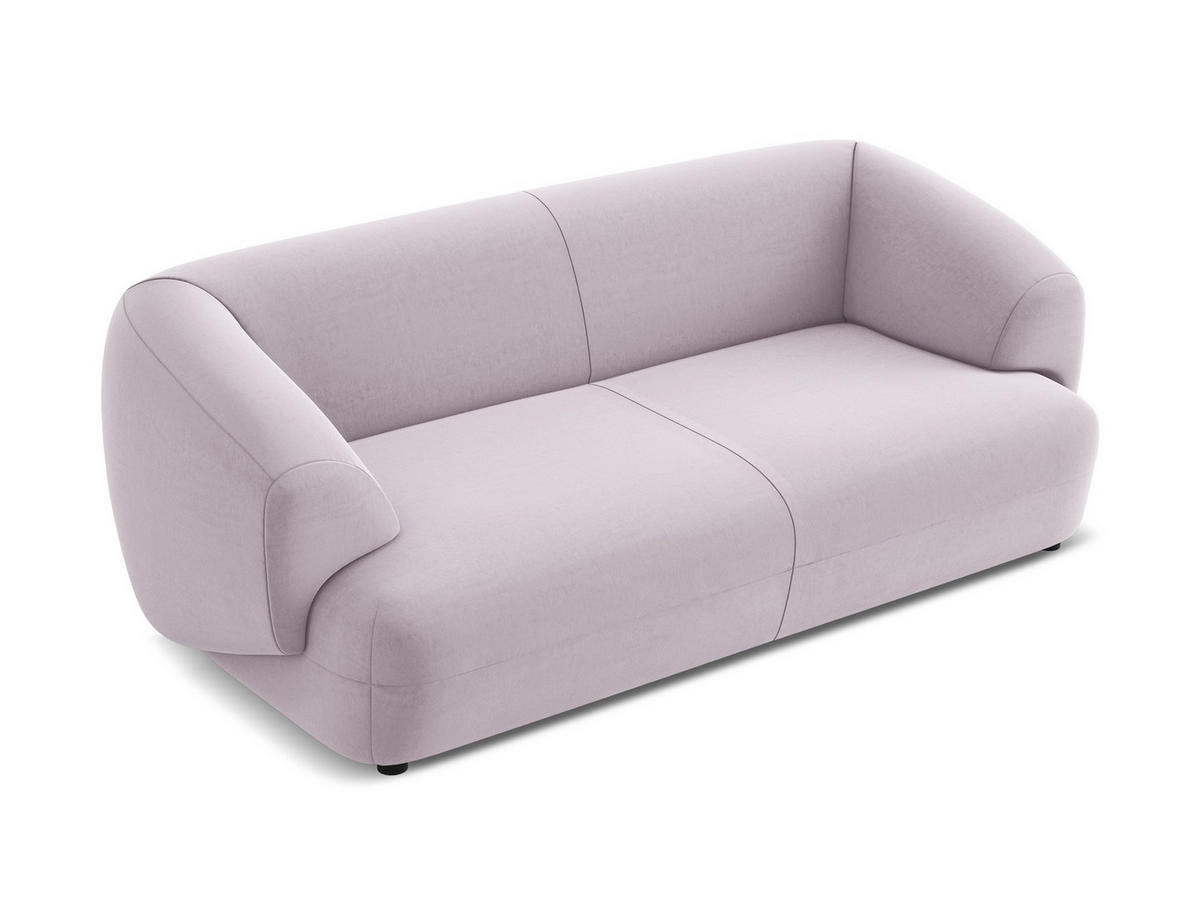 3-SITZER SOFA Samt Stoff Violett - Lila/Flieder, Kunststoff/Textil (212/81/98cm) - Makamii