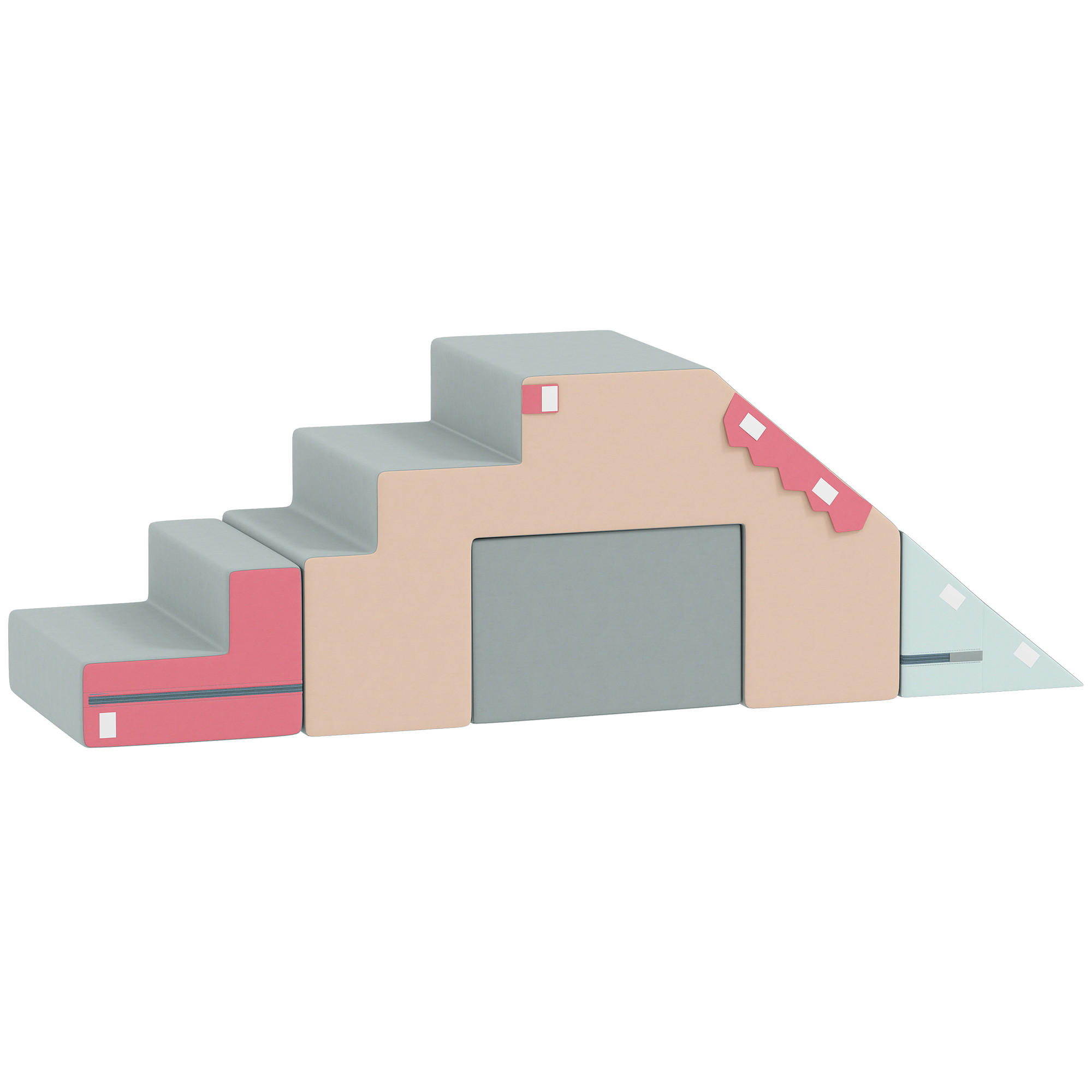 KINDER Schaumstoff Bausteine 2er Set Bausteinset mit Samtoptik Bunt - Multicolor, Textil (39/131cm) - AIYAPLAY