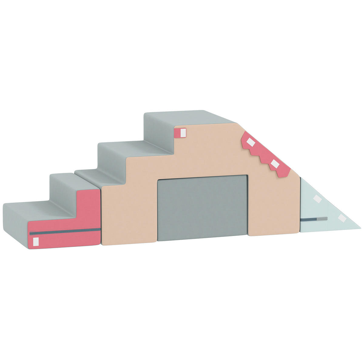 KINDER Schaumstoff Bausteine 2er Set Bausteinset mit Samtoptik Bunt - Multicolor, Textil (39/131cm) - AIYAPLAY