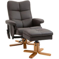 RELAXSESSEL 80/99/86 cm Braun aus Kunstleder mit Massagefunktion - Braun, Leder (86/99/80cm) - OKMYHOME