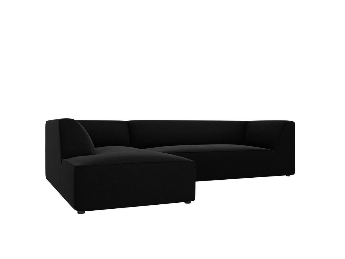 ECKSOFA links Ruby aus Samt schwarz 4 Sitzplätze - Schwarz, Textil (180/273cm) - Micadoni