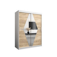 SCHWEBETÜRENSCHRANK 200/150/62 2-türig - Silberfarben/Weiß, Holz/Kunststoff (150/200/62cm) - Abiks Möbel