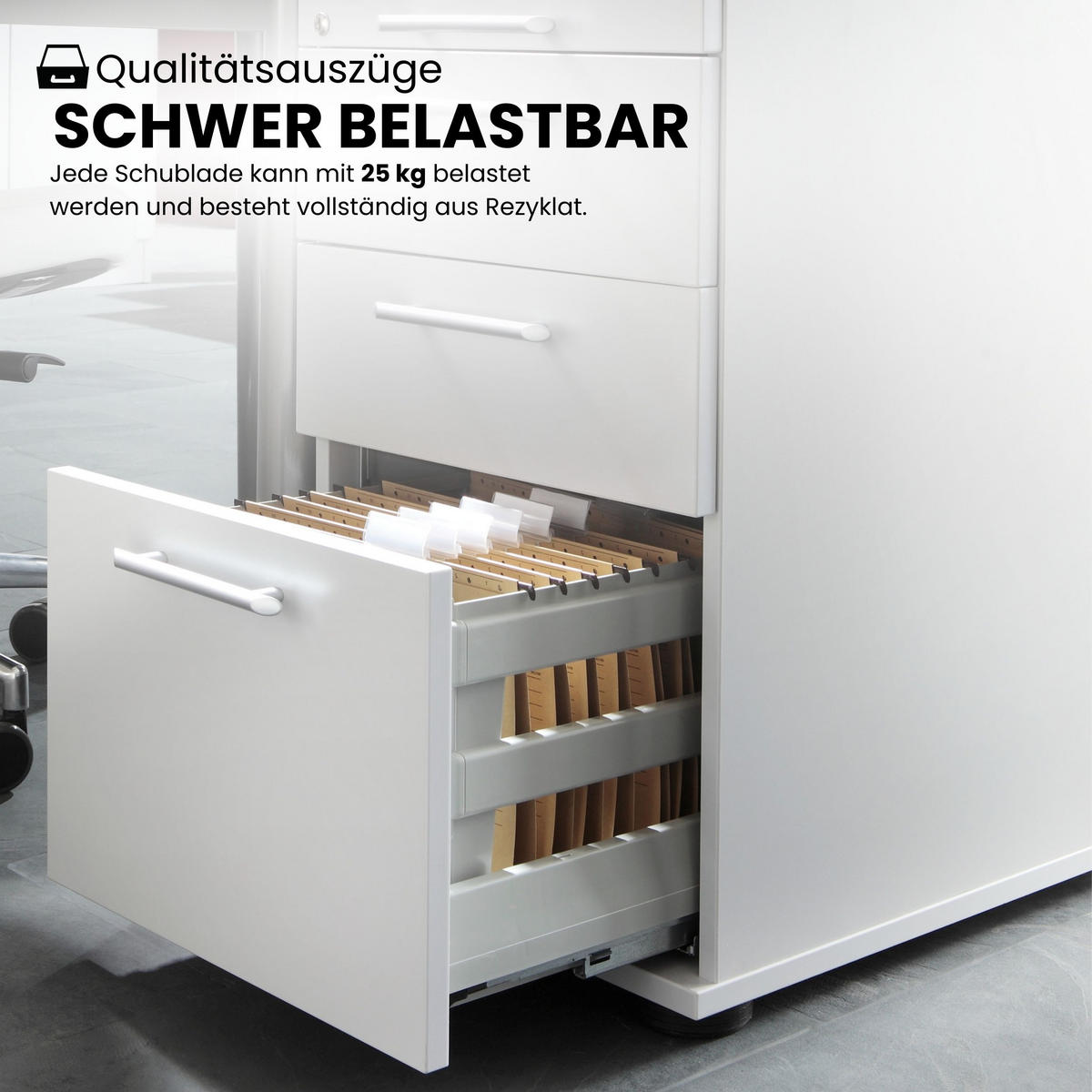 STANDCONTAINER - mit Hängeregistratur 80/42,8/72 cm in Ahornfarben Bogengriff (Metall) - Ahornfarben, Holzwerkstoff (42.8/72/80cm) - bümö
