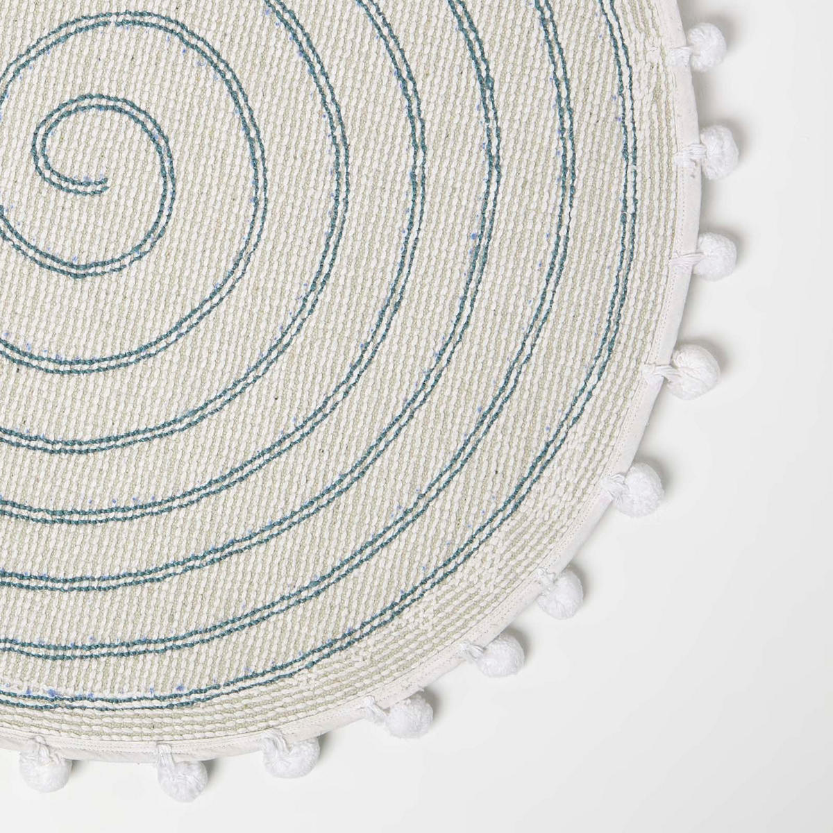 BADEMATTE Spiral 60 cm, Baumwolle - Petrol, Textil (60/60cm) - Homescapes