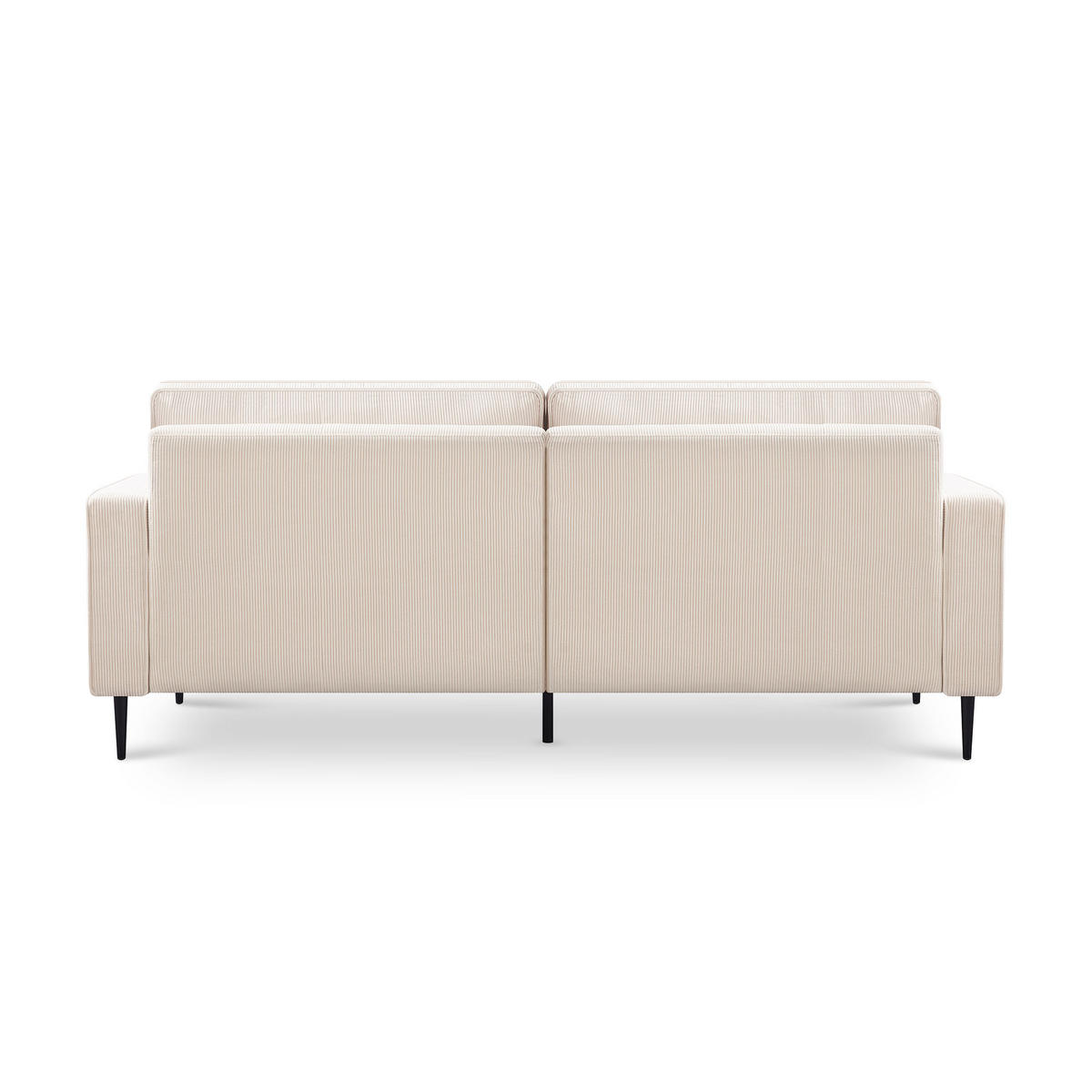 3-SITZER-SOFA Oskar Vintage beige Cord - Beige/Schwarz, Holz/Textil (212/83/92cm) - Sicaan