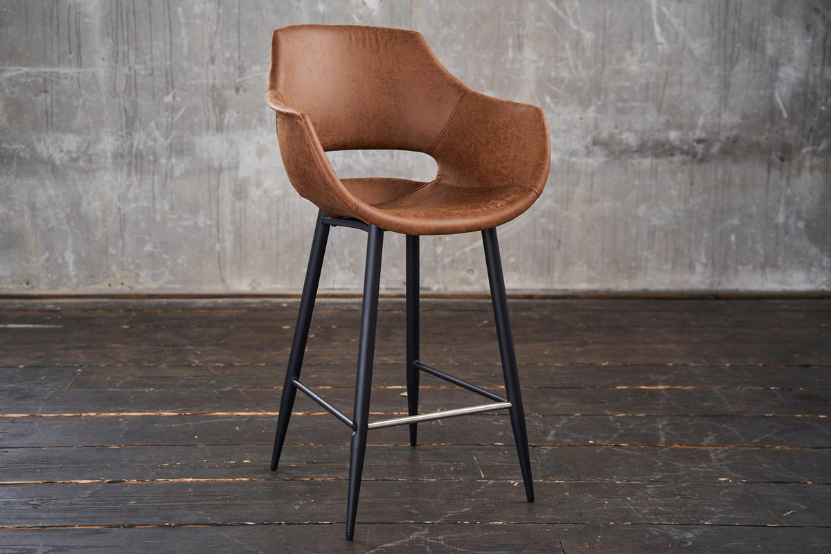 BARHOCKER ZAJA Braun Microfaser - Braun, Textil (57/114/59cm) - KAWOLA