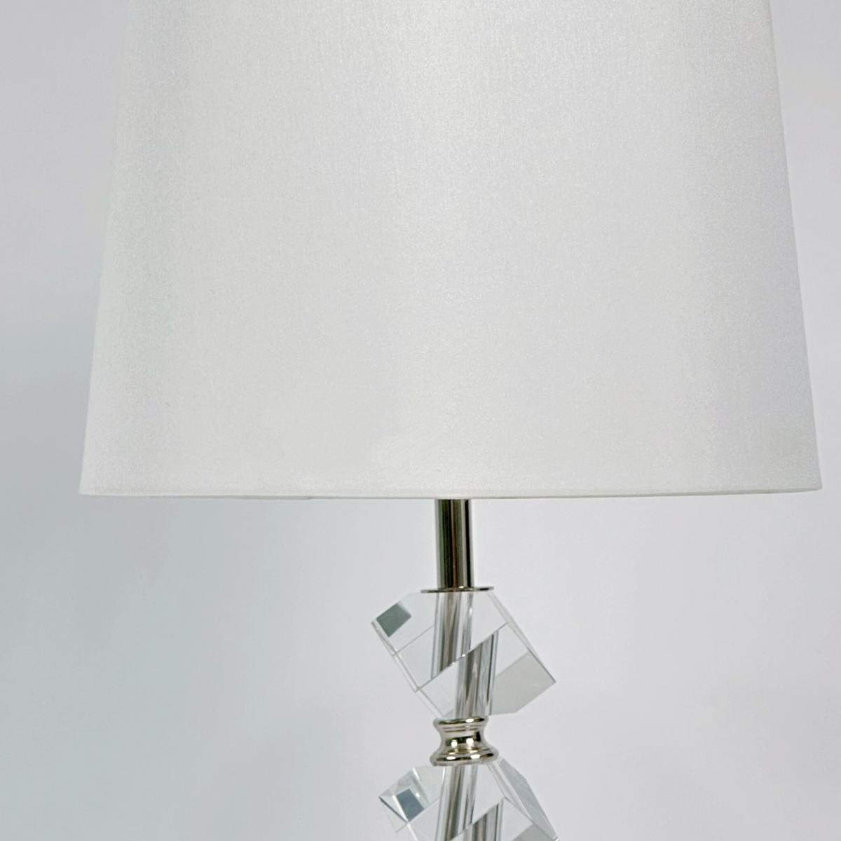 TISCHLEUCHTE - Creme, Glas/Textil (25/25/53cm) - Relaxdays