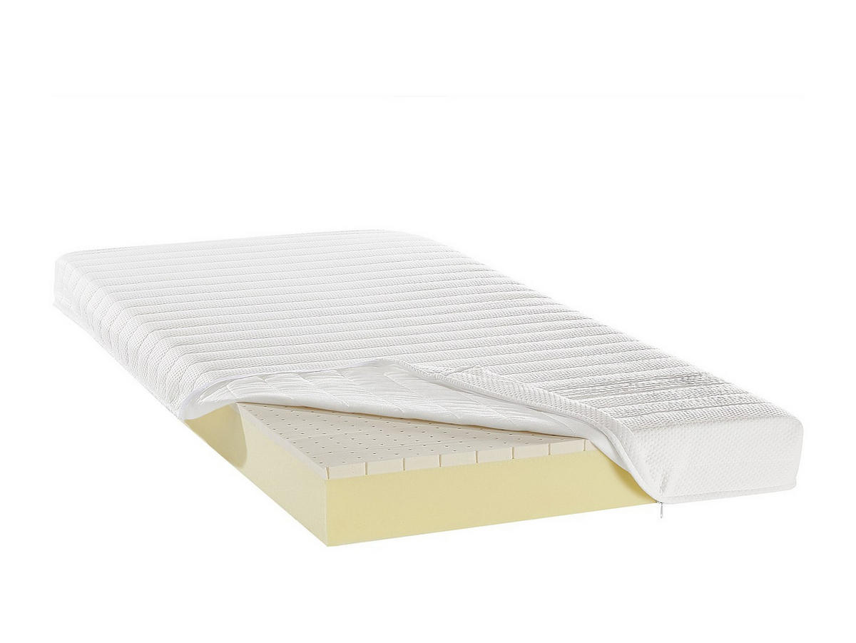 STANDARDMATRATZE - 1 Person - stoff - weiß Electre - Weiß, Textil (90/200cm) - Vente-Unique