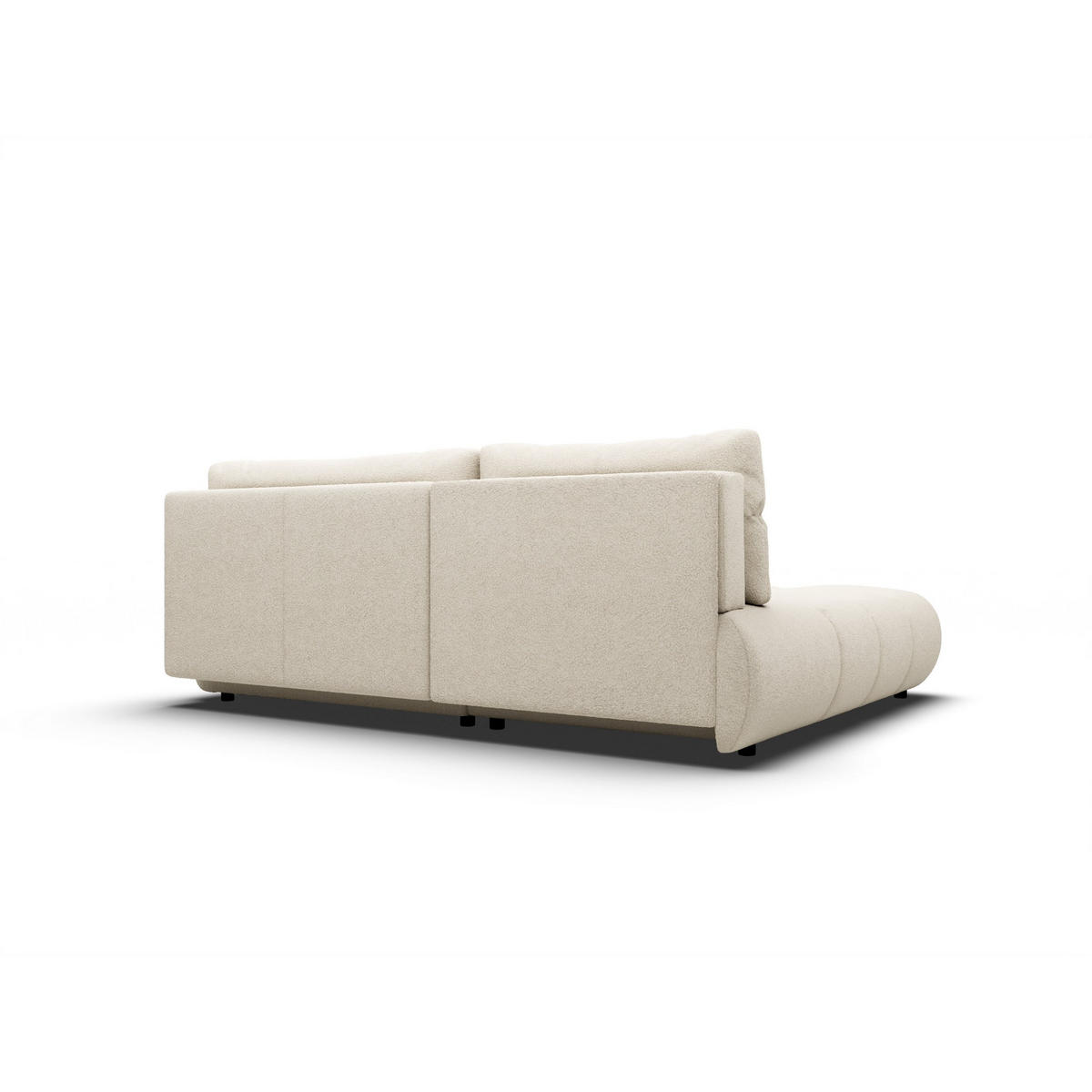 ECKSOFA CORSO L-S Beige Boucle-Stoff mit Schlaffunktion - Beige, Holz (230/177cm) - MASSENO