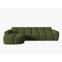 ECKSOFA links Lisa aus strukturiertem Stoff grün meliert 4 Sitzplätze - Grün, Textil (170/310cm) - Micadoni