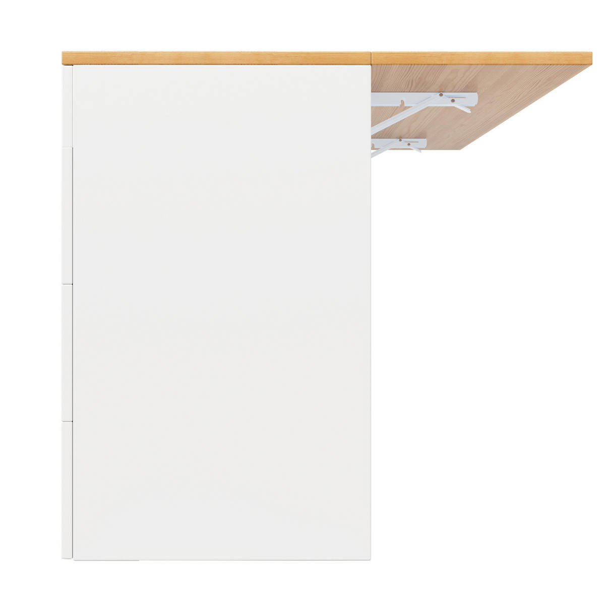 KÜCHENINSEL 140x70x89cm Weiß mit 6 Schubladen, Hocker & Metallgriffen - Weiß, Holzwerkstoff (140/89/70cm) - Modfu