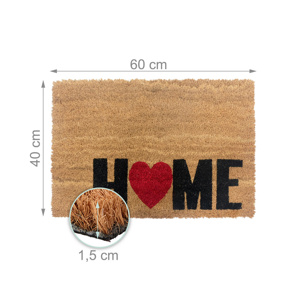 FUSSMATTE - Multicolor, Kunststoff/Textil (60/40cm) - Relaxdays