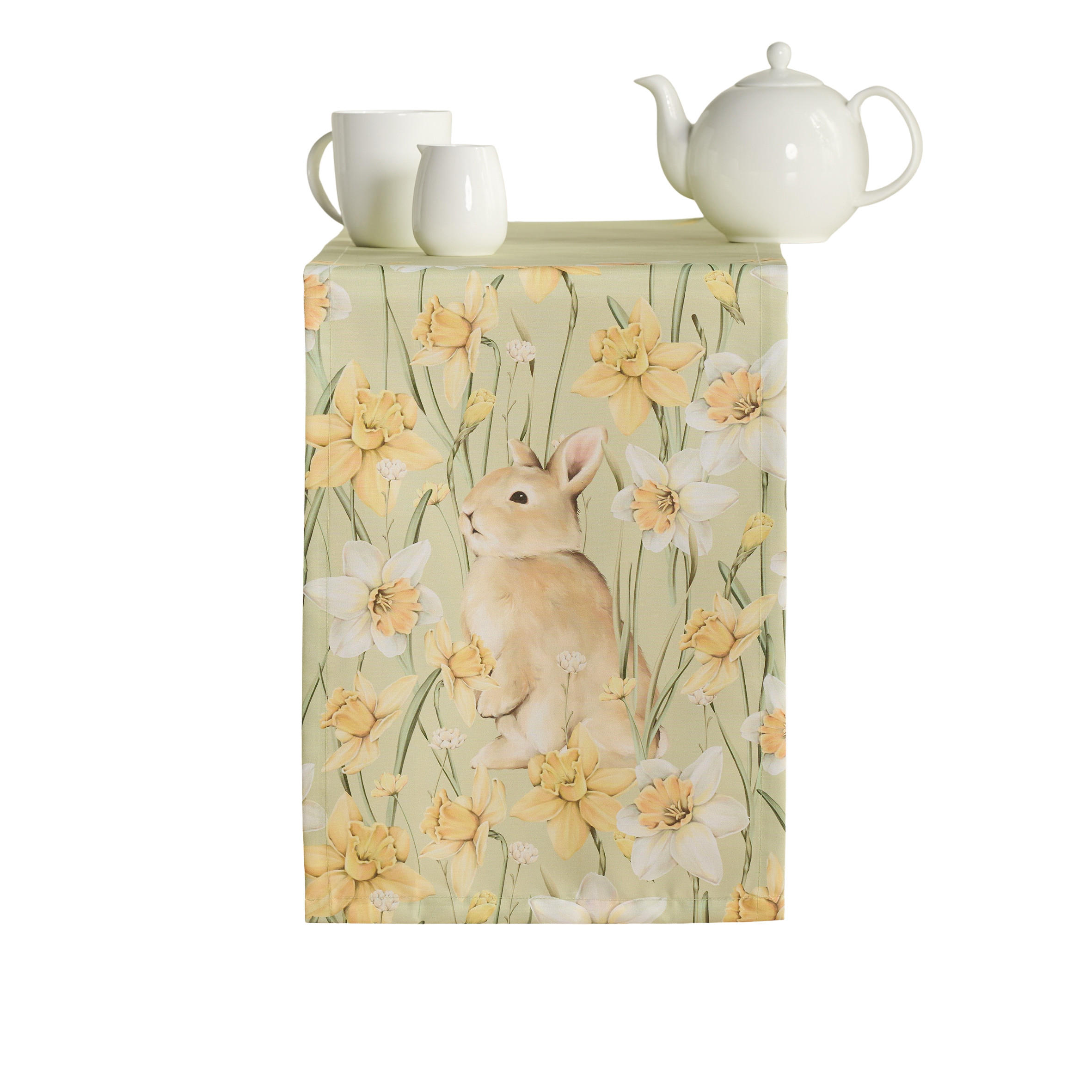TISCHLÄUFER Daffelisbunny - Hellgrün, Textil (180/35/1cm) - home&you