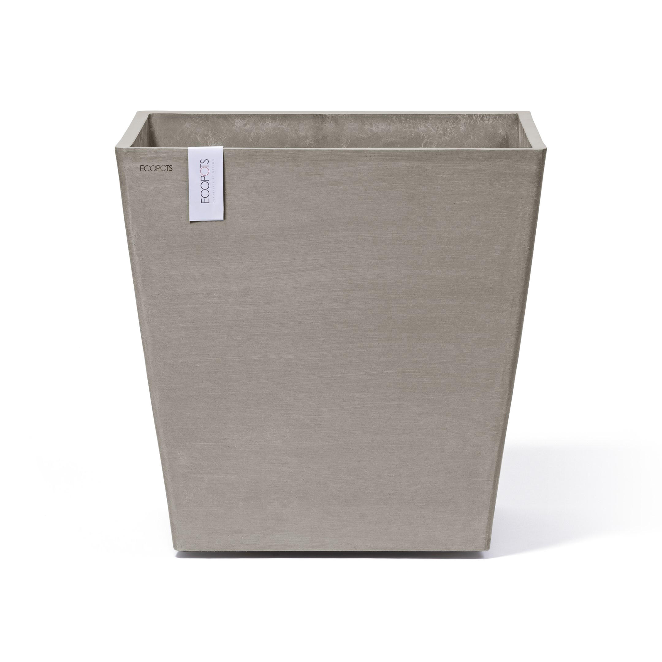 BLUMENTOPF Rotterdam Wheels 50,2/50,2/49,5 cm Taupe - Taupe, Kunststoff (50.2/49.5cm) - Ecopots