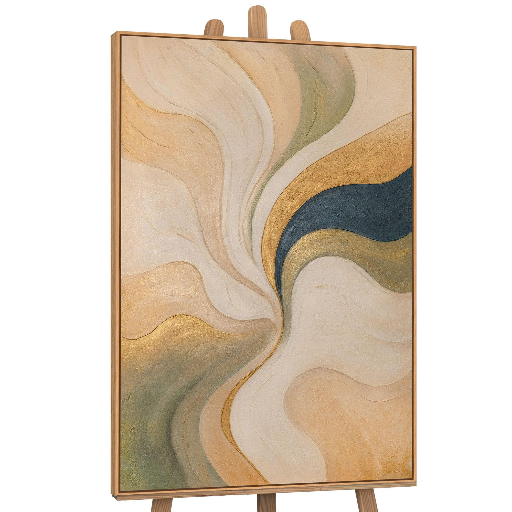 GEMÄLDE Echo des Windes Schattenfugenrahmen Eichefarben 120x80 cm - Eichefarben, Holz (120/80cm) - YS-art gallery