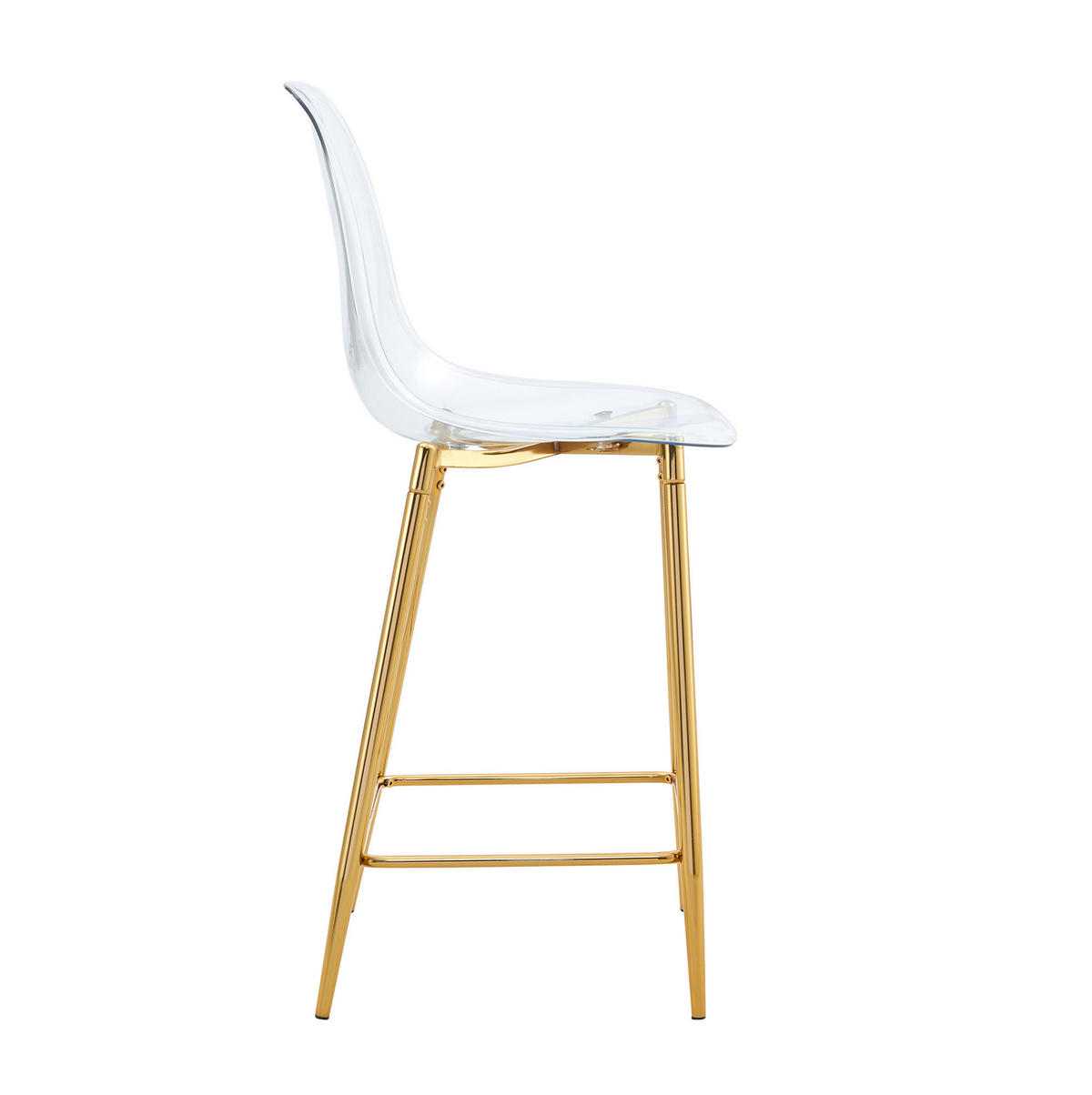 BARHOCKER Transparent mit Metallgestell Goldfarben - Goldfarben, Kunststoff (45/102/51cm) - MIVRAY