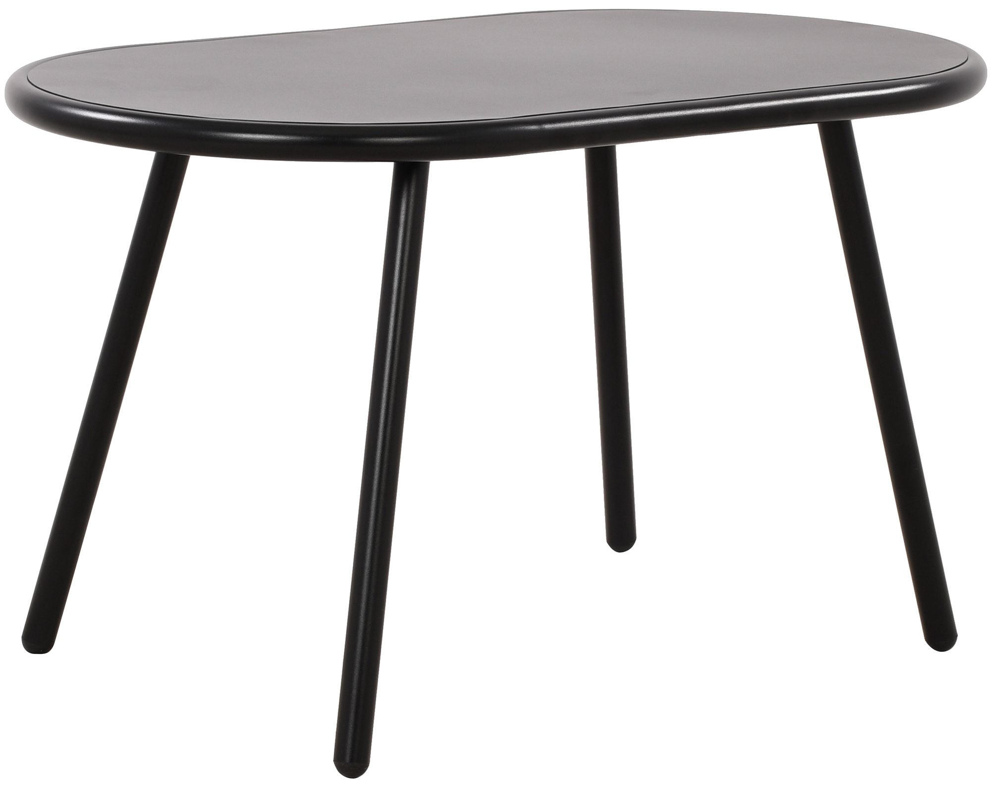 COUCHTISCH oval 80/45/45 cm Kunststoff schwarz - Schwarz, Kunststoff/Metall (45/80/45cm) - CLP