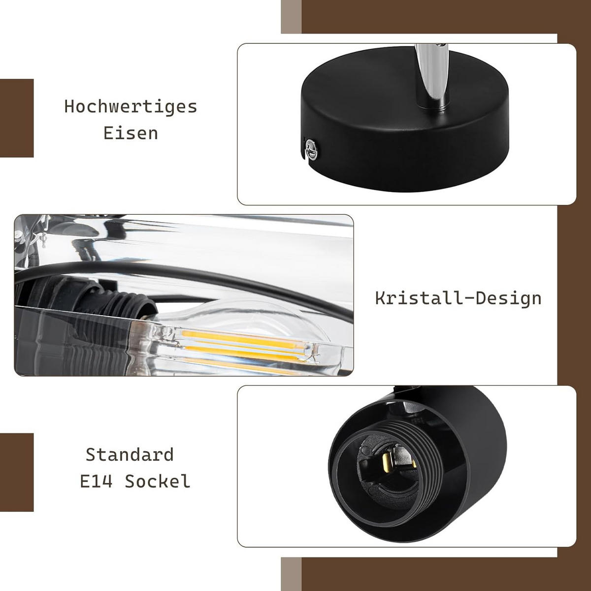 DECKENSTRAHLER Lumhilde 12.5/12.5/14 cm - Schwarz, Metall (14/12.5/12.5cm) - ZMH