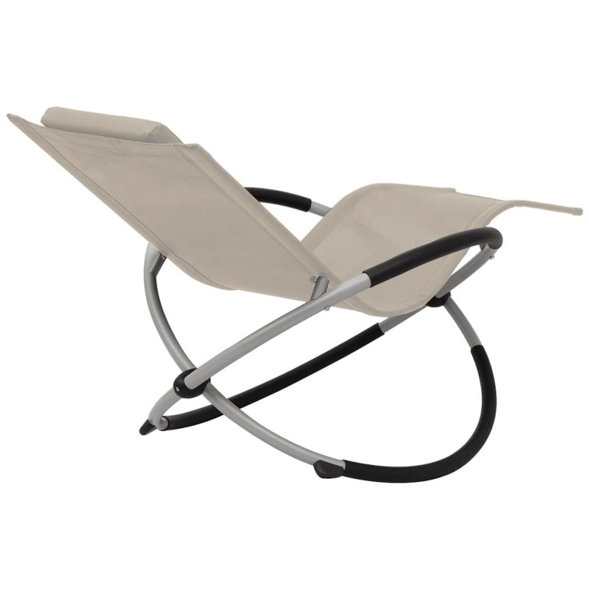 SONNENLIEGE Geometrisch Stahl Creme - Braun, Metall (74/85/144cm) - furnicato