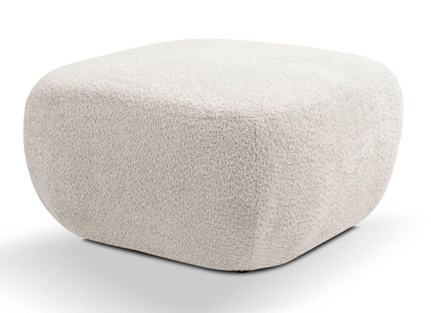 POUF Hellgrau LIO Bezogene Abriamo Stoff Auf Schwarzen Niedrigen Beinen - Grau, Textil (75/39/75cm) - Sepro Meble