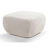POUF Hellgrau LIO Bezogene Abriamo Stoff Auf Schwarzen Niedrigen Beinen - Grau, Textil (75/39/75cm) - Sepro Meble