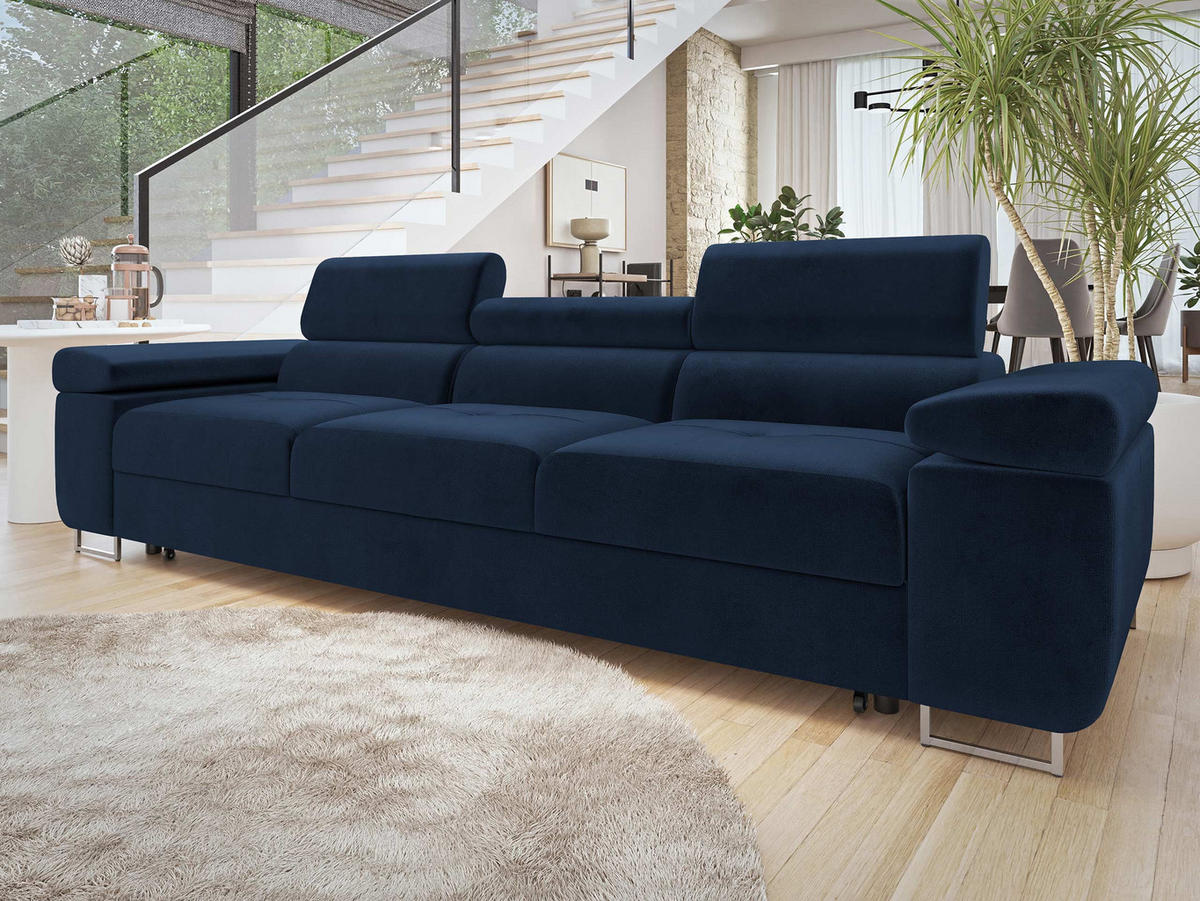 SCHLAFSOFA Torezio 3 Bis - Blau, Holz/Textil (263/90/102cm) - MIRJAN24