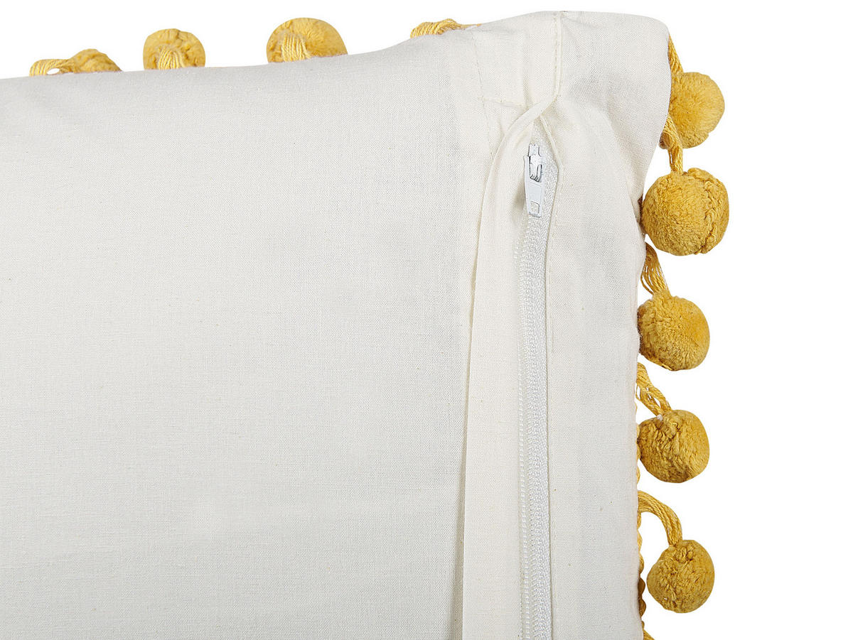 DEKOKISSEN Cremeweiß 45/45 cm Lycrois - Ecru, Naturmaterialien/Textil (45/45cm) - Beliani