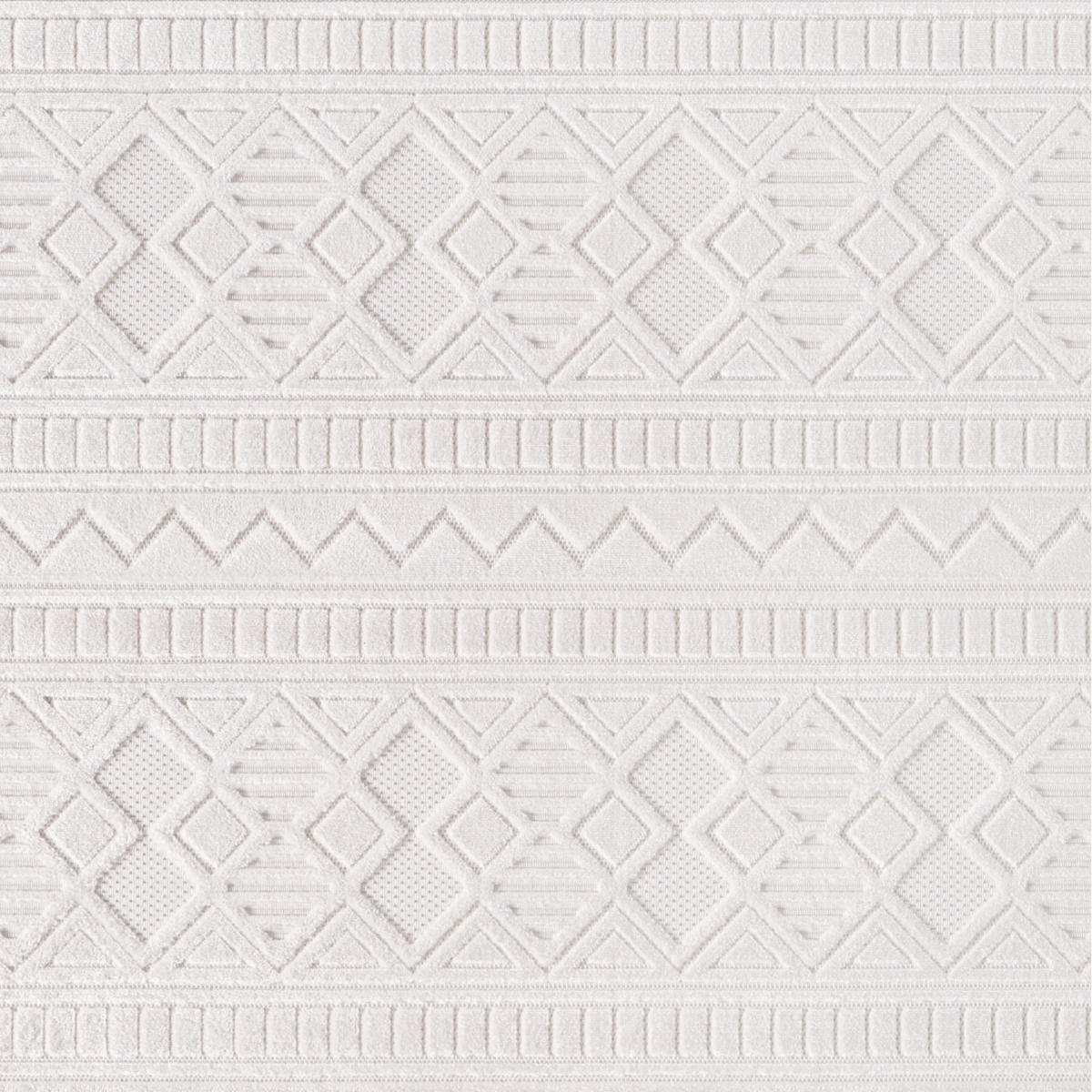 TEPPICH In-/Outdoor Kurzflor 3D-Strukturlook Polypropylen Küche Creme Rechteckig 240x340 - Creme, Textil (240/340cm) - KADIMA DESIGN