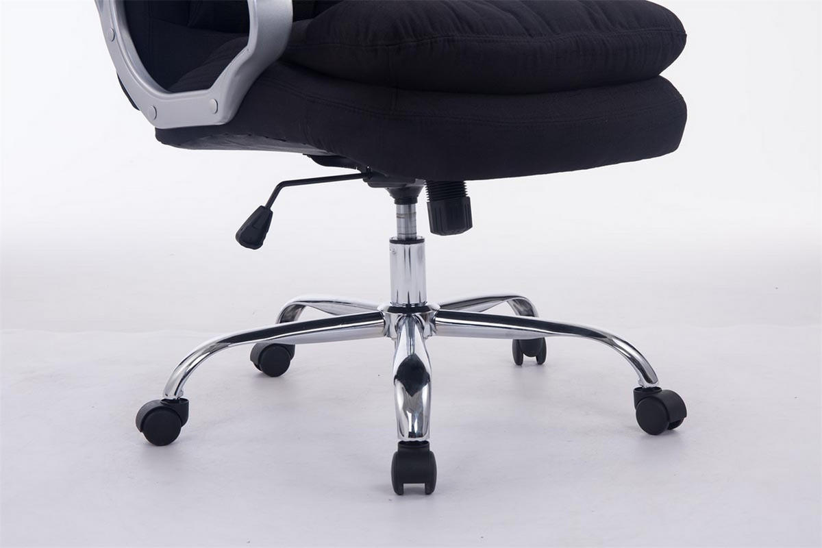 BÜROSTUHL BIG Vancom, Stoff Schwarz - Schwarz, Textil/Metall (77/122/77cm) - TPFLiving
