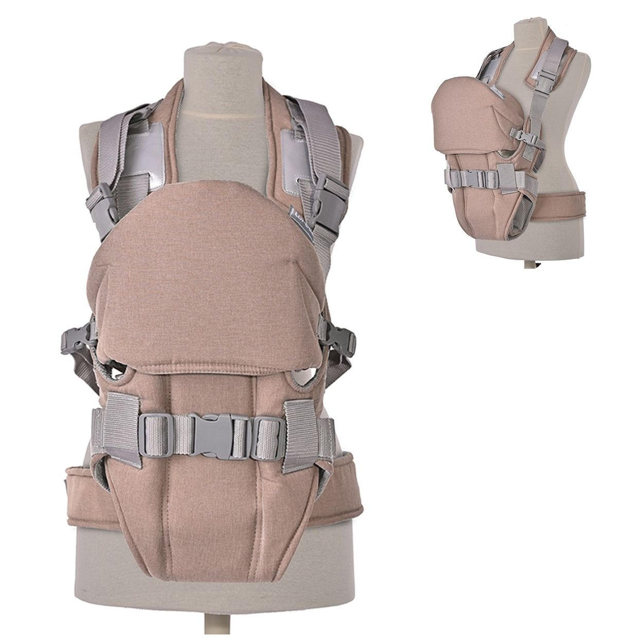 BABYTRAGE Weekend beige/braun Stillposition, 2 Blickrichtungen, gepolsterte Gurte, Polyester, 9 kg - Beige, Textil (22/35/25cm) - Lorelli