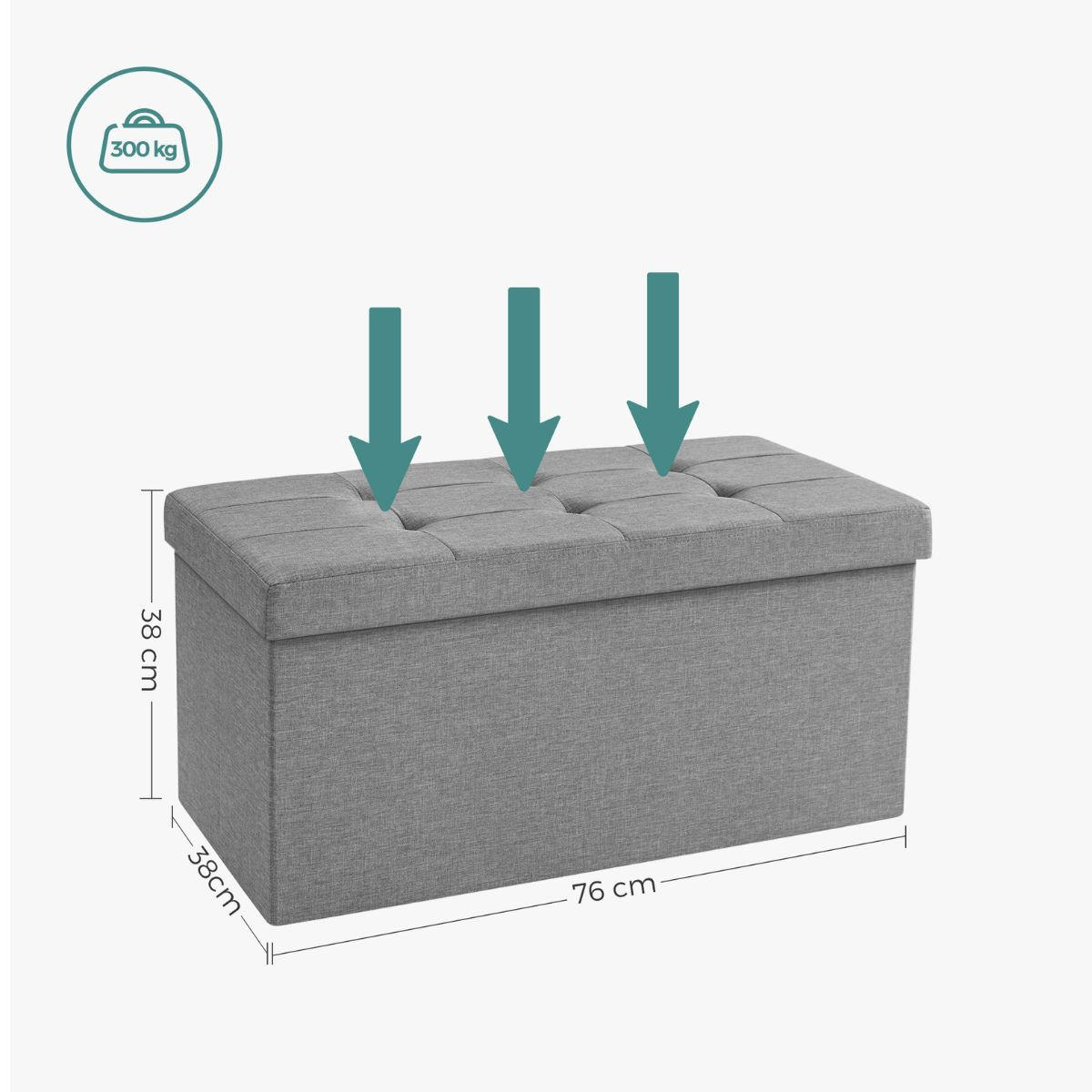 SITZBOX - L76 cm - Grau, Holzwerkstoff (38/38/76cm) - Calicosy