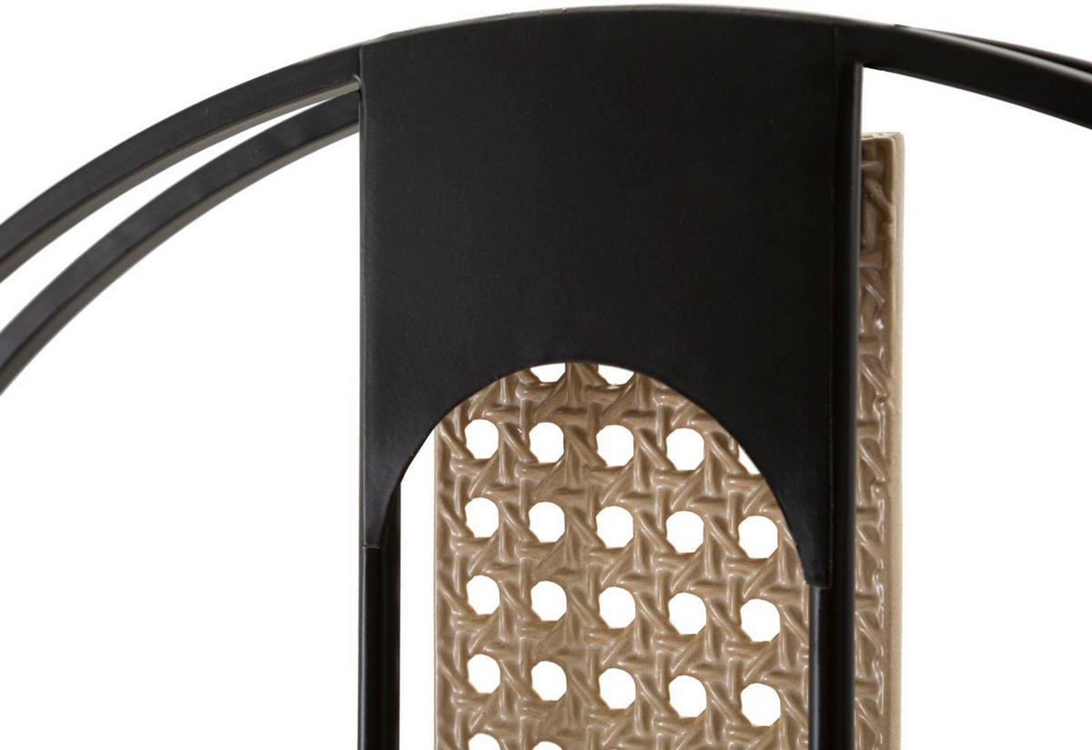 WANDUHR Ribby, schwarz und cremefarben, Eisen, 60 x 5 x 60 cm - Creme/Schwarz, Metall (60/60/5cm) - Mauro Ferretti