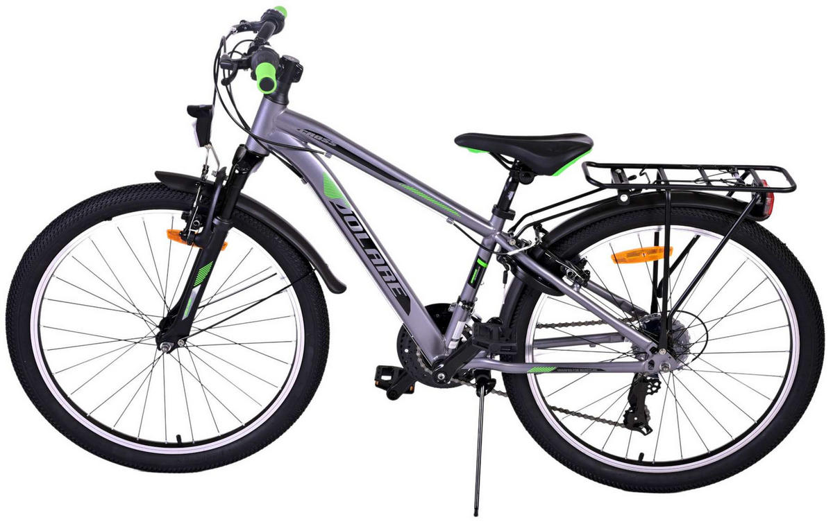 KINDERFAHRRAD Cross - Jungen - 2 Handbremsen - 18 Gänge - 24 Zoll - Grau - Grau, Metall (70cm) - TPFSports