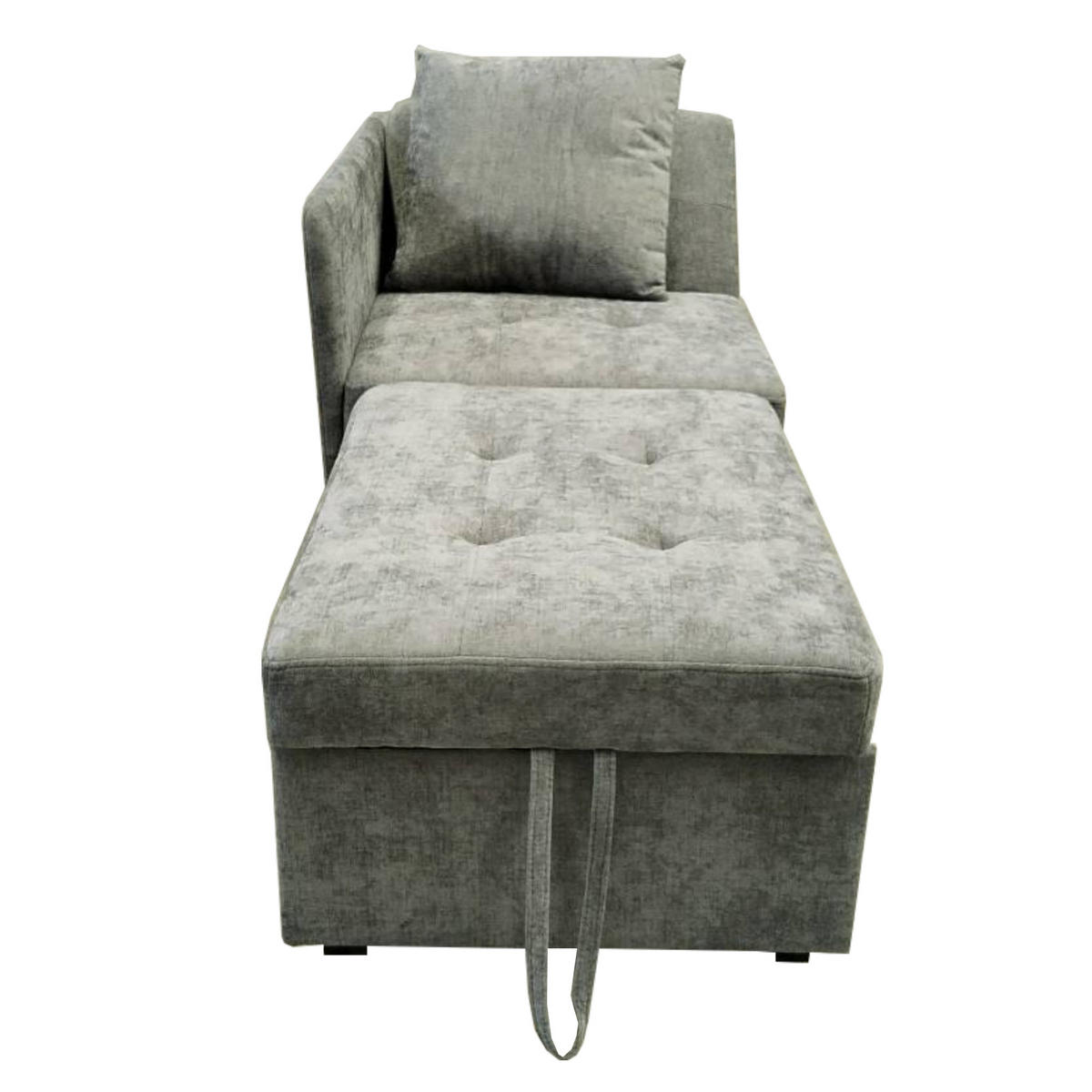 SCHLAFSOFA 177/68/65 cm Hellgrau mit Verstellbare Rückenlehne - Grau, Textil (177/65/68cm) - Oxeza