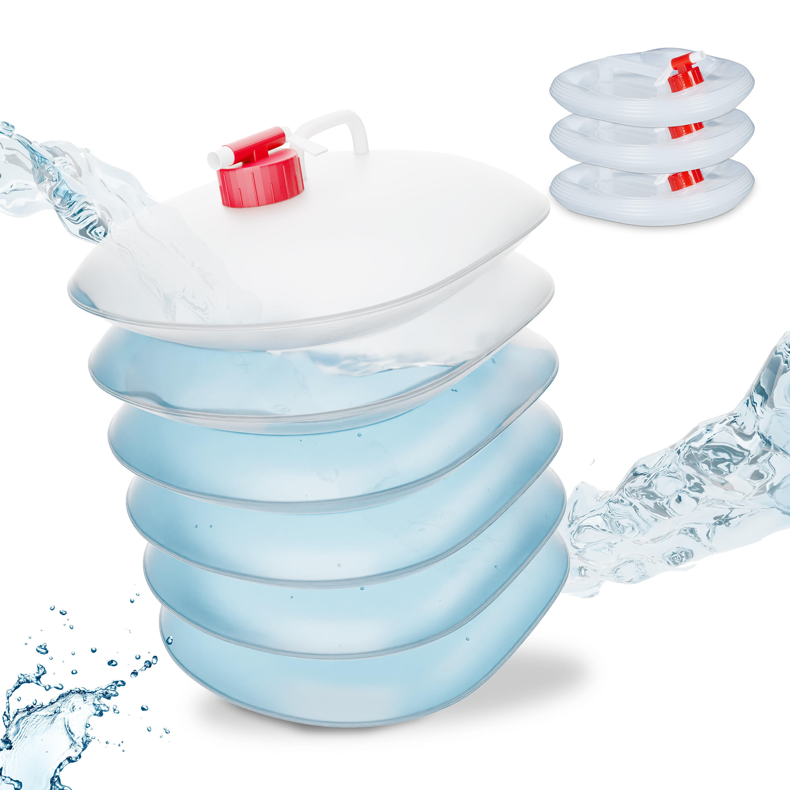 4XFALTKANISTER - Transparent, Kunststoff/Textil (24/25/27cm) - Relaxdays