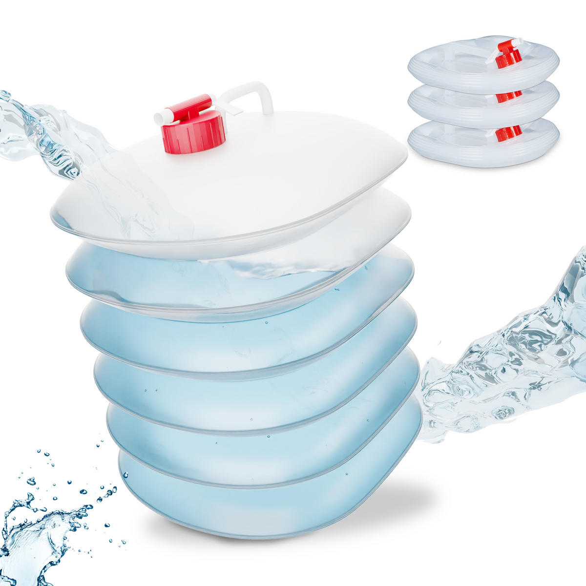 4xFALTKANISTER - Transparent, Kunststoff/Textil (24/25/27cm) - Relaxdays