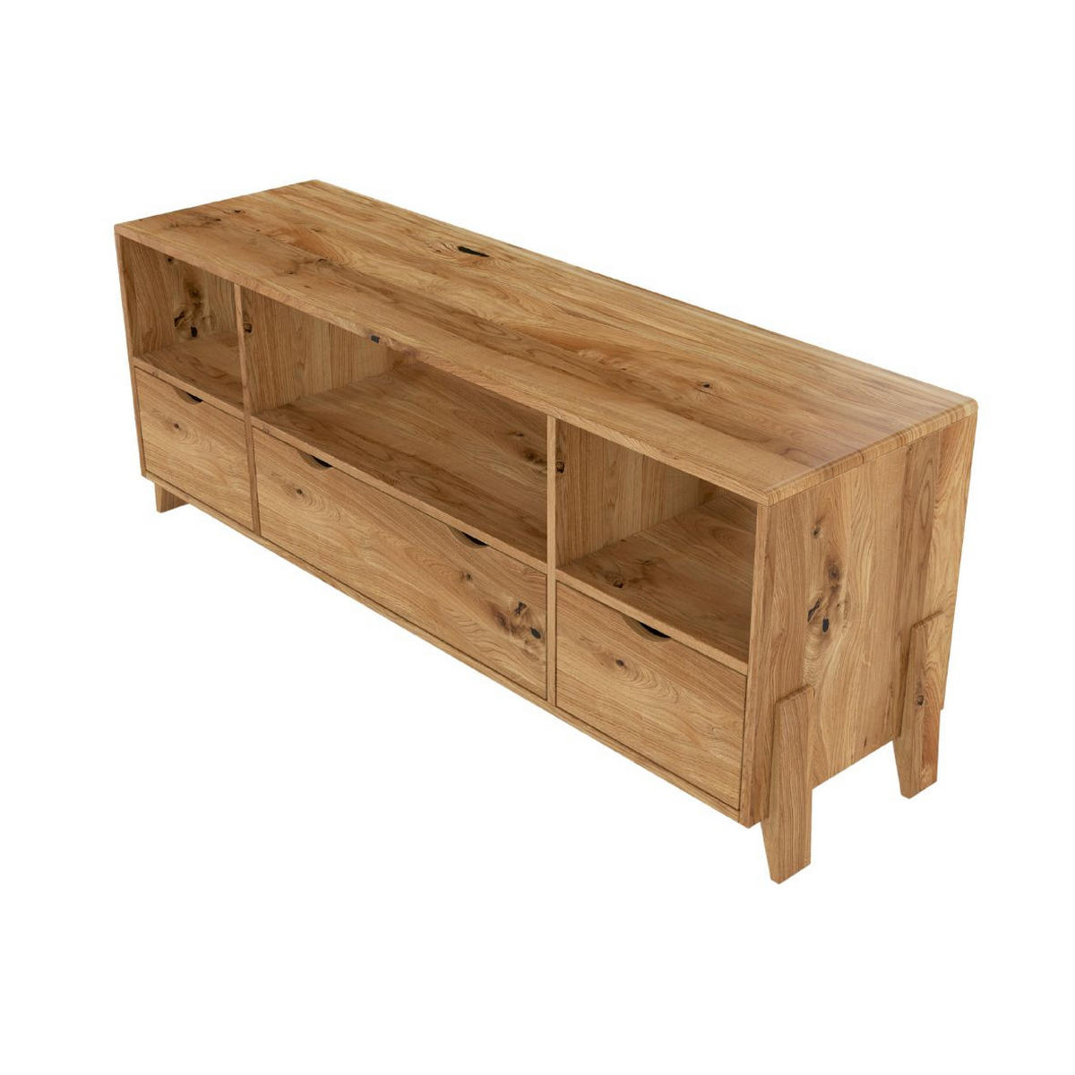 MASSIVHOLZ-TV-SCHRANK Gdynia, Eiche - lackiert, Naturfarben - Eichefarben, Eichenholz/Holz (160/60.4/45cm) - Visby