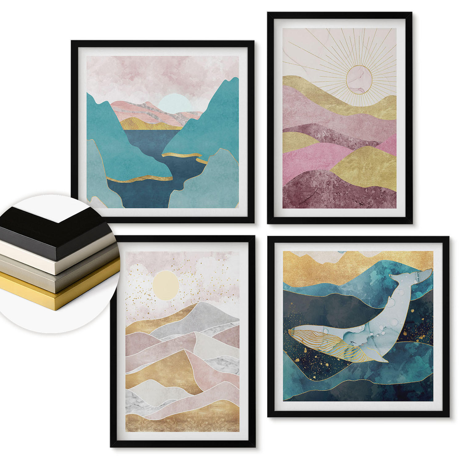 ArtPrintCave Wandbilder Schwarz 50x50 cm