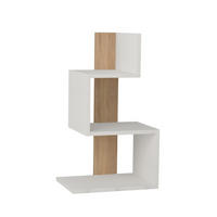 NACHTTISCH Weiß und Holzdekor Eiche L42 cm – ROSIE - Weiß, Holzwerkstoff (30/72/39cm) - Calicosy