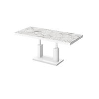 COUCHTISCH rechteckig Marmoroptik - Weiß Hochglanz 120/75/54 cm - Weiß, Holzwerkstoff (75/120/54cm) - designimpex