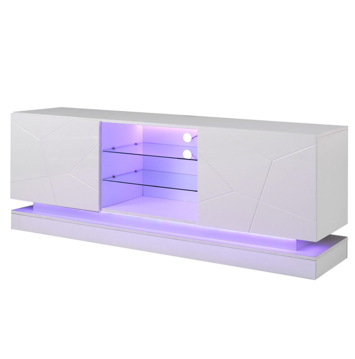 TV-LOWBOARD 160/38,5/60 cm mit Kabeldurchlass und Soft-Close - Weiß, Holzwerkstoff (160/60/38.5cm) - BEAOK