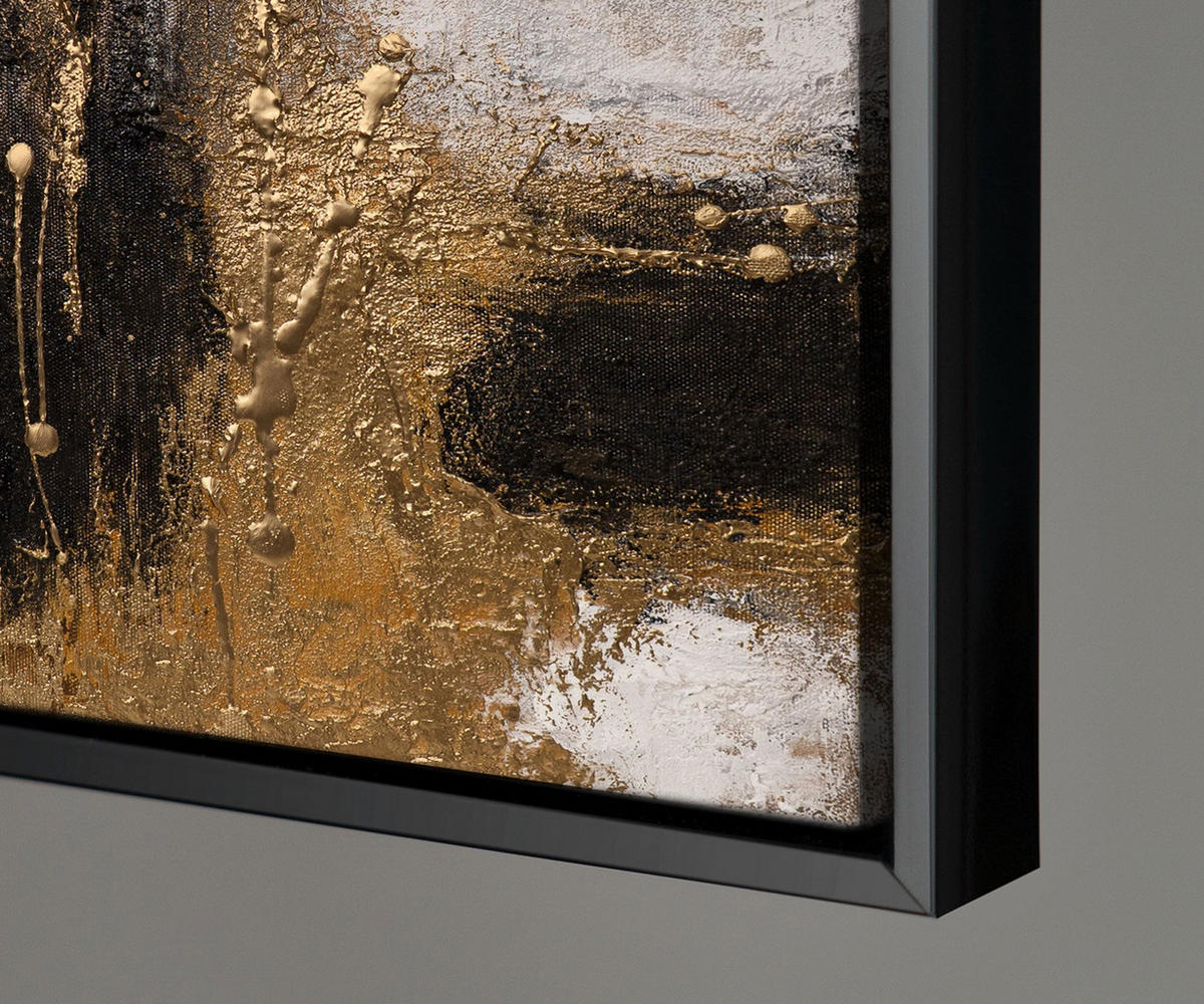 GEMÄLDE Impuls Schattenfugenrahmen Schwarz 9-teilig - Schwarz, Holz (160/70cm) - YS-art gallery
