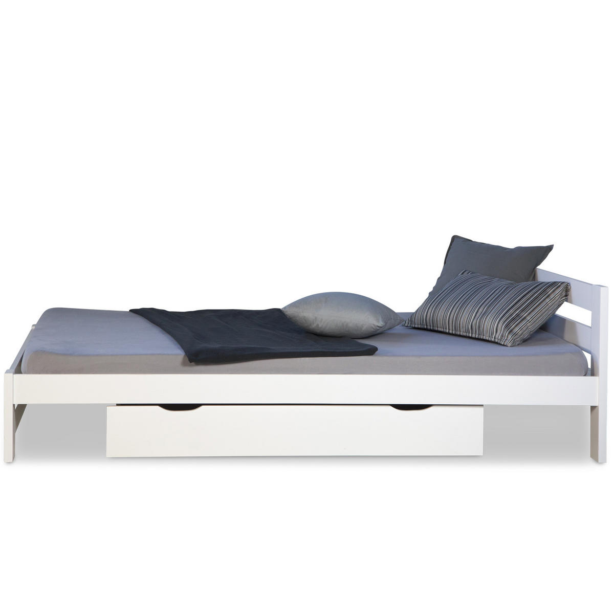 HOLZBETT mit Stauraum 140/200 cm weiß - Weiß, Holz (140/200cm) - Homestyle4u