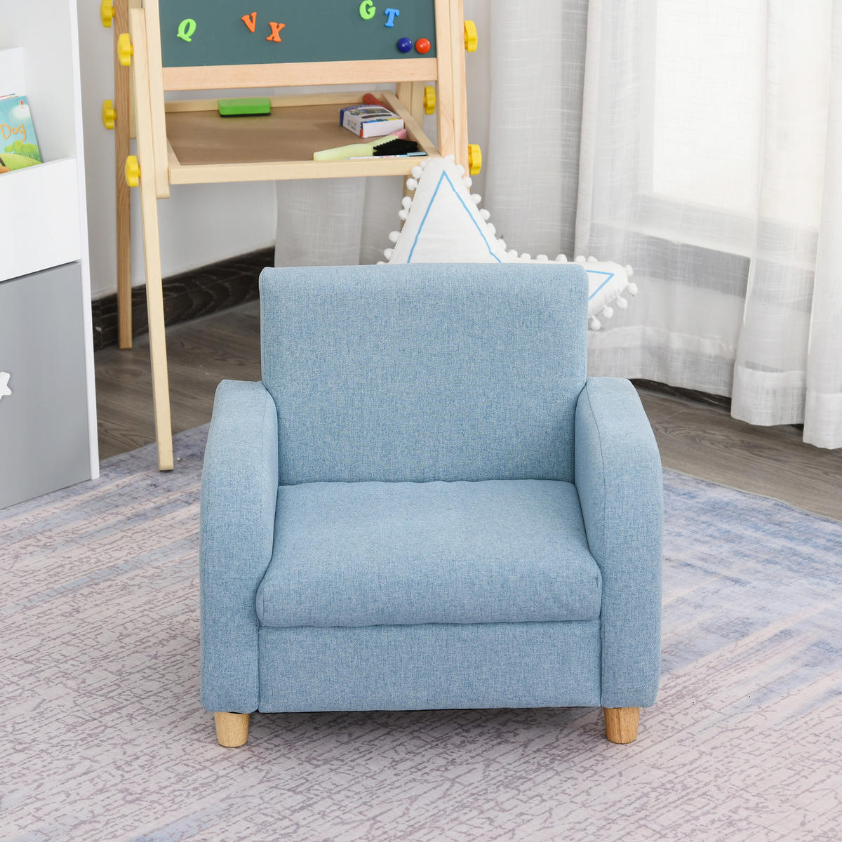 KINDERSESSEL DE-18963 Skandinavisches Design mit Armlehnen Blau - Blau, Textil (45/44/49cm) - ComfortXL