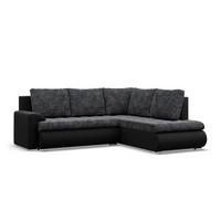ECKSOFA RECHTS MIT SCHLAFFUNKTION FORESTA, Schwarz + Schwarz - Schwarz, Textil (230/200cm) - Mebligo