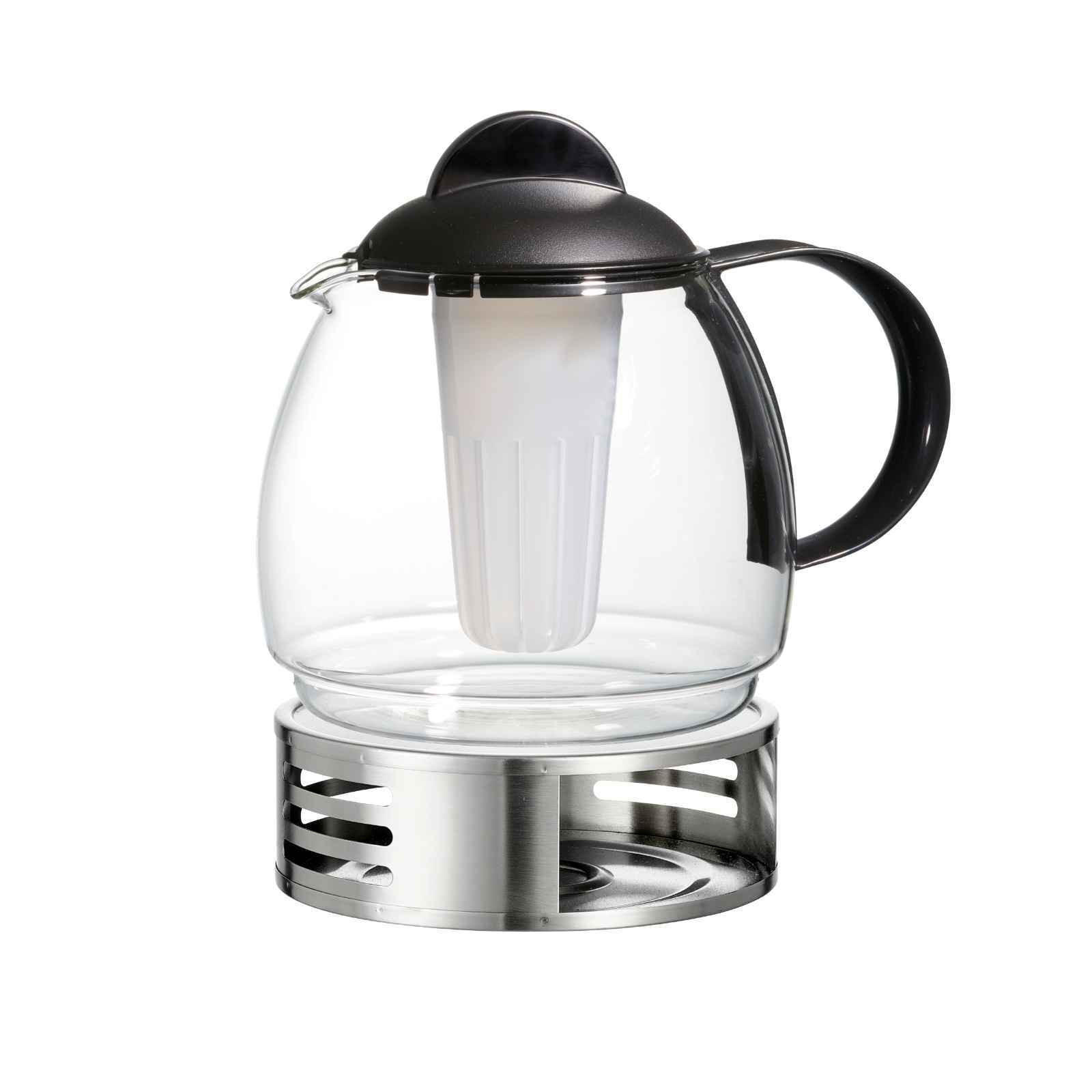 TEEKANNE MIT SIEB & STÖVCHEN Ravenna transparent 1,8 l 2er Set - Transparent, Glas (1.8L) - Ritzenhoff Breker