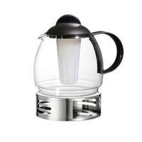 TEEKANNE MIT SIEB & STÖVCHEN Ravenna transparent 1,8 l 2er Set - Transparent, Glas (1.8L) - Ritzenhoff Breker
