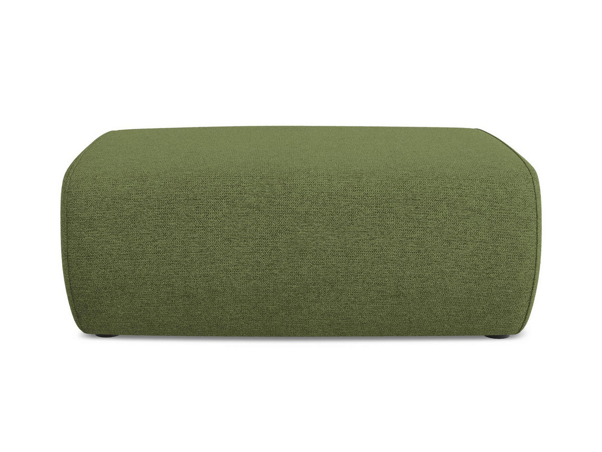 POUF Chenille Stoff Grün - Dunkelgrün/Schwarz, Kunststoff/Textil (102/40/62cm) - Makamii